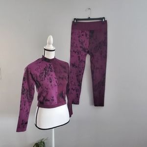 Fabletics Seamless Set MARBLE Top & Bottom M - FREE SHIP!